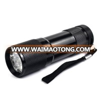 Jialitte F126 OEM 3W Aluminum Alloy UV Torch 9 LED 3XAAA 365nm Black Light Flashlight